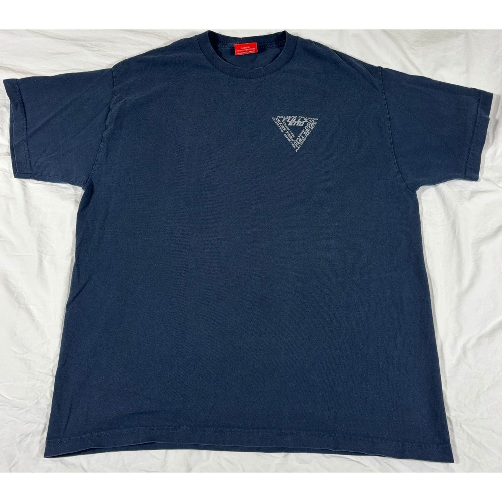 Full Send Mens Nelk Boys T-Shirt Blue Reflective Pyramid Logo Short Sleeve XL
